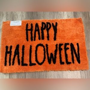 New Orange Happy Halloween Rae Dunn shag bath mat, rug